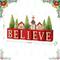 Glitzhome® 14" Christmas Believe House & Brush Trees Table Décor